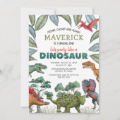 Dinosaurus verjaardagsuitnodiging kaart (Voorkant)