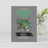 Dinosaurus verjaardagsuitnodiging Kinderverjaardag Kaart (Staand voorkant)