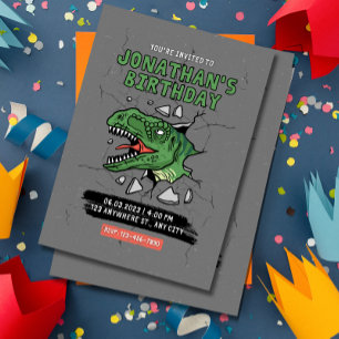 Dinosaurus verjaardagsuitnodiging Kinderverjaardag Kaart