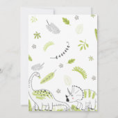 Dinosaurus verjaardagsuitnodiging, stompt chomp br kaart (Achterkant)