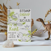 Dinosaurus verjaardagsuitnodiging, stompt chomp br kaart