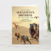 Dinosaurus verjaardagsuitnodiging, T Rex Dino verj (Voorkant)