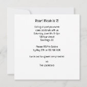 Dinosaurus verjaardagsuitnodiging, T-rex feestbees Kaart (Achterkant)