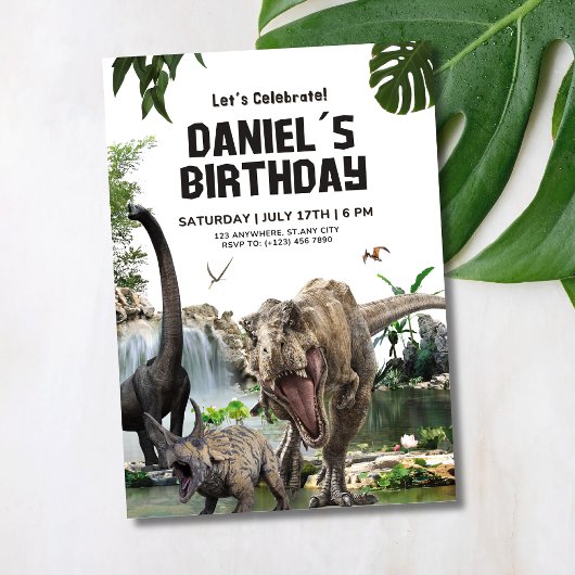 Dinosaurus verjaardagsuitnodiging T REX Verjaardag Kaart