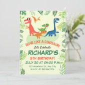 Dinosaurus Verjaardagsuitnodiging T REX Verjaardag Kaart (Staand voorkant)