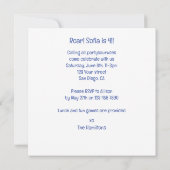 Dinosaurus verjaardagsuitnodiging, triceratops fee kaart (Achterkant)