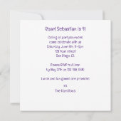 Dinosaurus verjaardagsuitnodiging, voor partysauru kaart (Achterkant)