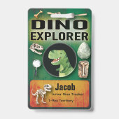 Dinosaurus Verkenner Badge voor Kinderfeestje (Voorzijde)