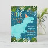 Dinosaurus Vier Ooit Wilde Jongen Dinosaurus 4e Ve Kaart (Staand voorkant)