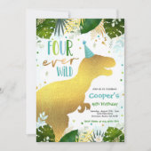 Dinosaurus Vier Ooit Wilde Jongen Dinosaurus 4e Ve Kaart (Voorkant)