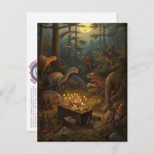 Dinosaurus Viering Ansichtkaart Briefkaart (Voorkant / Achterkant)