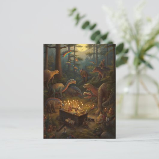 Dinosaurus Viering Ansichtkaart Briefkaart (Staand voorkant)