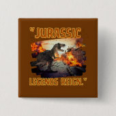 dinosaurus vierkante button 5,1 cm (Voorkant)