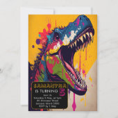 Dinosaurus vijfde verjaardag kaart (Voorkant)