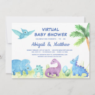 Dinosaurus Virtuele Baby Shower Grappige Uitnodigi Aankondiging