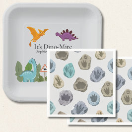 Dinosaurus voetafdruk Baby Shower Servet