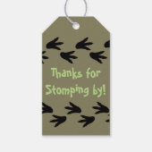Dinosaurus Voetafdrukken Dank u Label Cadeaulabel (Voorkant)