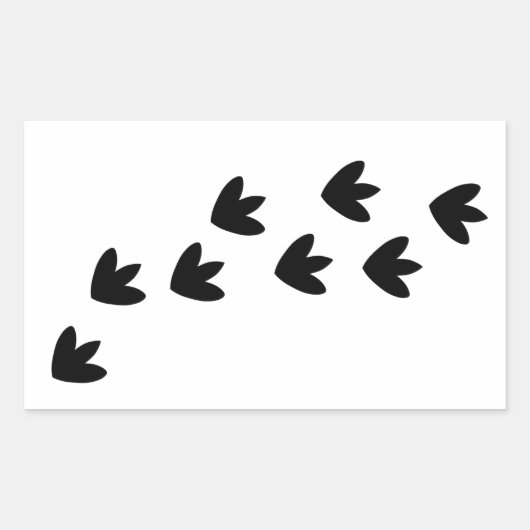 Dinosaurus Voetafdrukken Rechthoekige Sticker (Voorkant)