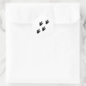 dinosaurus voetafdrukken ronde sticker (Tas)