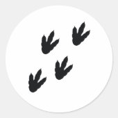 dinosaurus voetafdrukken ronde sticker (Voorkant)