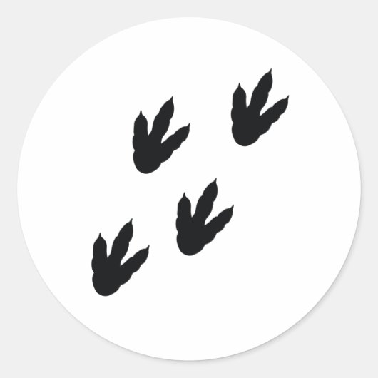 dinosaurus voetafdrukken ronde sticker (Voorkant)