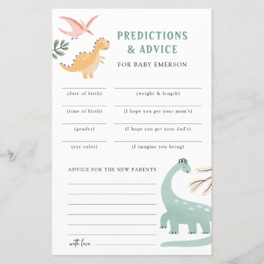 Dinosaurus voorspellingen en advies (Voorkant)