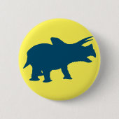 Dinosaurus vrolijk feestje Geel Ronde Button 5,7 Cm (Voorkant)