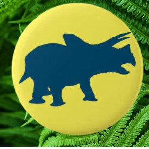 Dinosaurus vrolijk feestje Geel Ronde Button 5,7 Cm