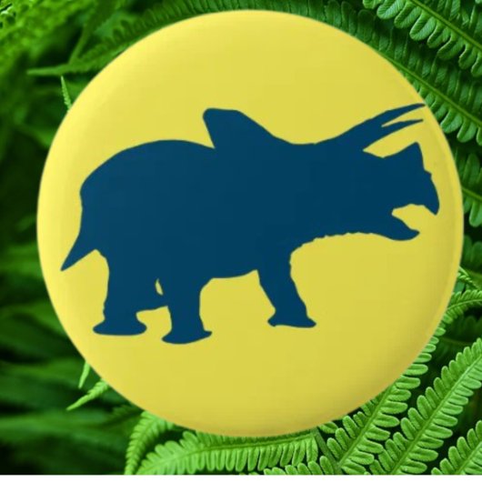 Dinosaurus vrolijk feestje Geel Ronde Button 5,7 Cm