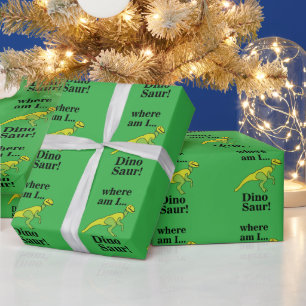 Dinosaurus Waar ben ik Grappig  Cadeaupapier