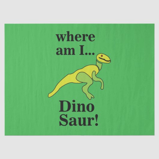Dinosaurus Waar ben ik Grappig  Tissuepapier (Voorkant)