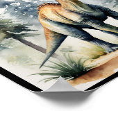 Dinosaurus Waterverf Brachiosaurus Sauropod WallAr Poster (Hoek)