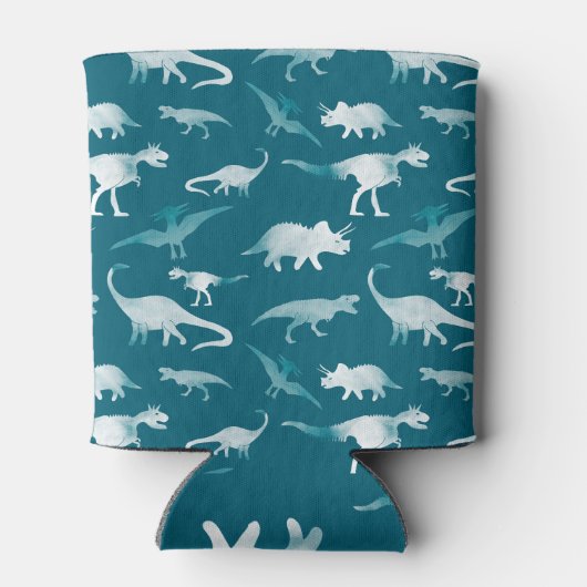 Dinosaurus Waterverf: Textielpatroon Blikjeskoeler (Achterkant)