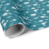 Dinosaurus Waterverf: Textielpatroon Cadeaupapier (Rol Hoek)