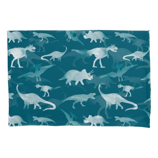 Dinosaurus Waterverf: Textielpatroon Kussensloop (Voorkant)