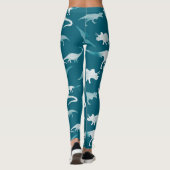 Dinosaurus Waterverf: Textielpatroon Leggings (Achterkant)