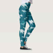 Dinosaurus Waterverf: Textielpatroon Leggings (Rechts)