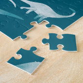 Dinosaurus Waterverf: Textielpatroon Legpuzzel (Zijkant)