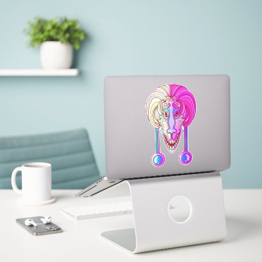Dinosaurus wezen sticker (Laptop op bureau)