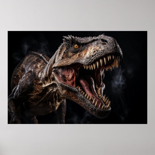 Dinosaurus wild beest portret felle kracht poster (Voorkant)