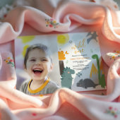 Dinosaurus Wild Een 1e Verjaardag Fotofeestje Kaart