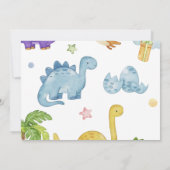 Dinosaurus Wild Een 1e Verjaardagsfeest Uitnodigin Kaart (Achterkant)
