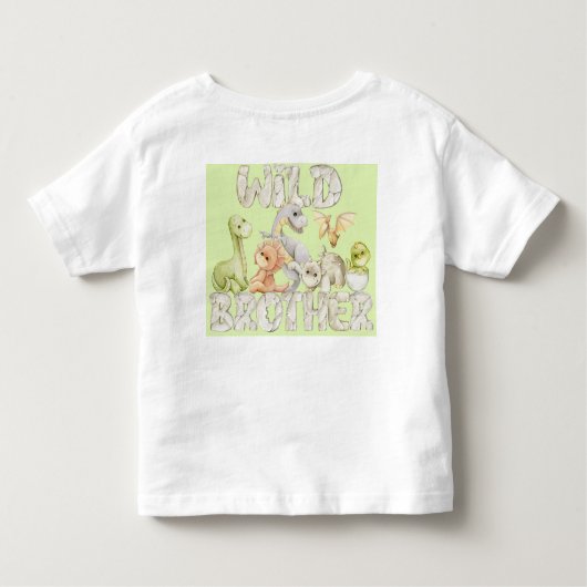 Dinosaurus ‘wilde broer’ kinder shirts (Achterkant)
