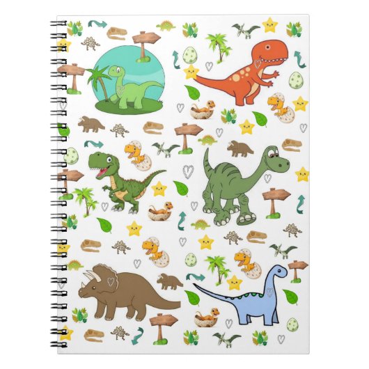 Dinosaurus Wildlife Spiraalschrift  Notitieboek (Voorkant)