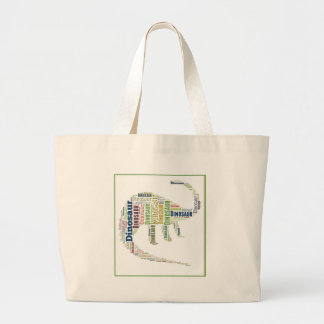 Dinosaurus Woord Kunst Grote Tote Bag