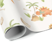 Dinosaurus Wrapping Paper Boy Verjaardag Baby show Cadeaupapier (Rol Hoek)
