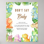 Dinosaurus Zeg geen baby bord Poster (Voorkant)