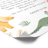 Dinosaurus zegt geen Baby teken Poster (Hoek)