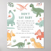 Dinosaurus zegt geen Baby teken Poster (Voorkant)