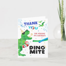 Dinosaurus Zwembad Feest Dankkaart Bedankkaart